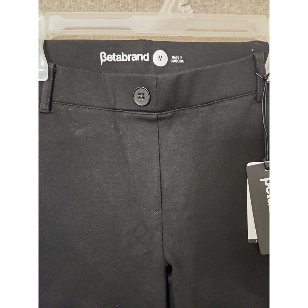 Betabrand Dress Yoga Pants Womens M Black Straight Leg Pull On Stretch NEW - Picture 4 of 10
